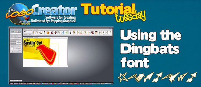 Using Dingbat fonts with The Logo Creator